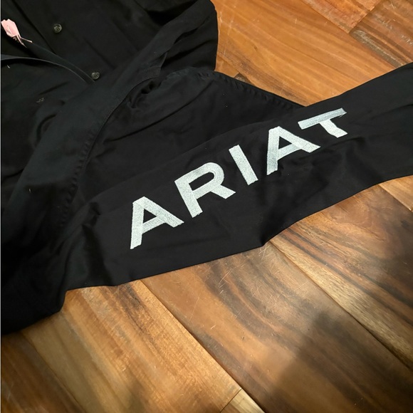 Ariat Black Logo Sleeve Button Down Shirt XXL Western Workwear Rodeo - Picture 4 of 4